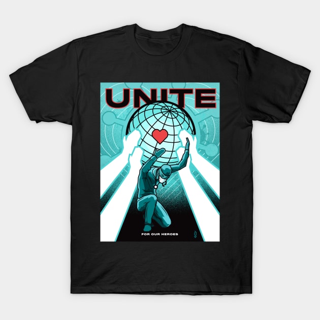 Unite For Our Heroes Poster T-Shirt by graphicblack